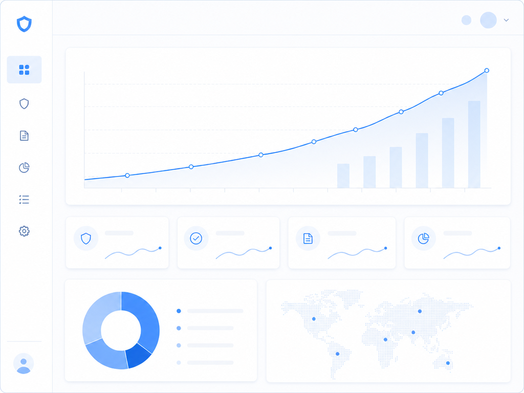 analytics charts on laptop screen